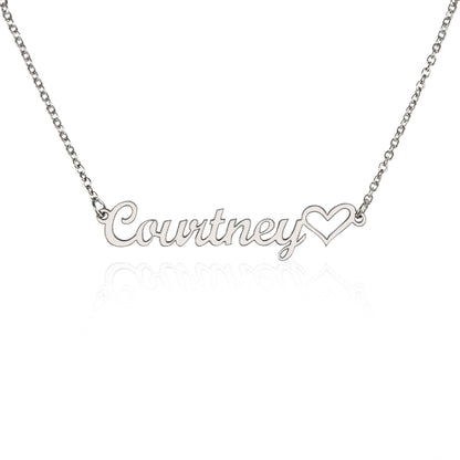 Name Necklace + Heart - Personalized Name