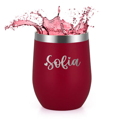 Wine Tumbler Set Name - Personalized