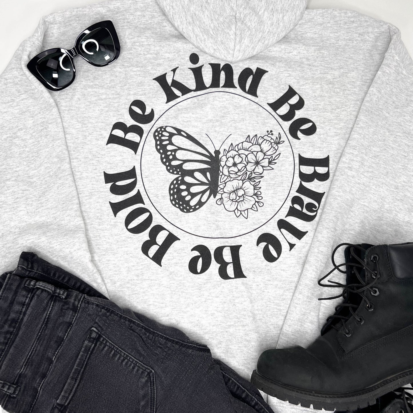 Butterfly Floral Be Kind Hoodie